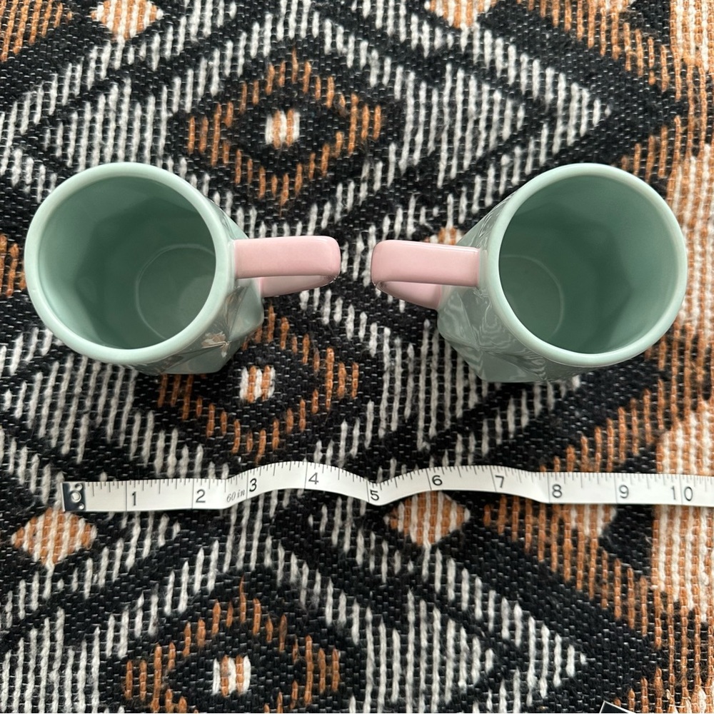 Geometric Design Coffe Tea Mugs Set of 2 - Picture 2 of 4